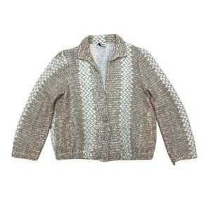 Women’s Vintage ITs magic sweater 2 button cardigan beige wool 1980s